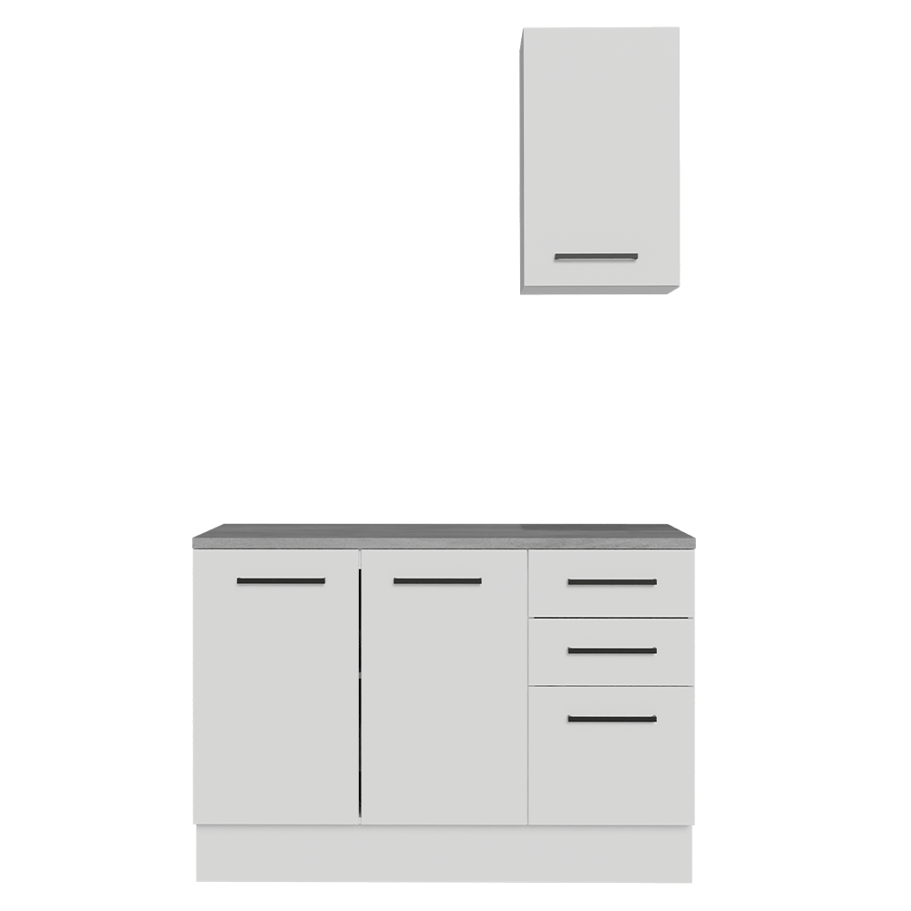Conjunto de Mueble para Baño Agata 1.20 m 3 Puertas 3 Cajones Blanco