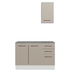 Conjunto de Mueble para Baño Agata 1.20 m 3 Puertas 3 Cajones Blanco/Crema