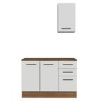 Conjunto de Mueble para Baño Agata 1.20 m 3 Puertas 3 Cajones Marrón/Blanco
