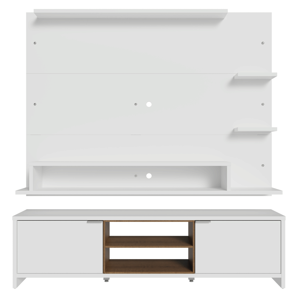 Centro de Entretenimiento para TV Metz Mesa y Panel Hasta 60 Pulgadas Blanco