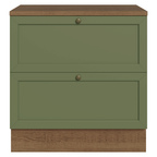 Mueble de Cocina Bajo Vik 80 cm 2 Cajones Marrón/Verde