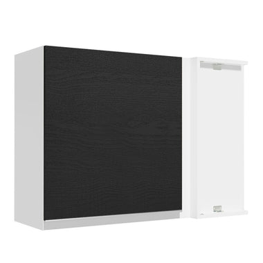 Mueble de Cocina Superior de Esquina Glamy 1 Puerta Blanco/Negro
