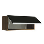 Mueble de Cocina Superior Madesa Glamy 80 cm 1 Puerta Abatible Marrón/Negro