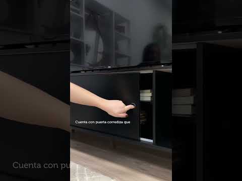 Centro de Entretenimiento Mesa para TV Dubai Hasta 65 Pulgadas Negro (Patas Marrón)